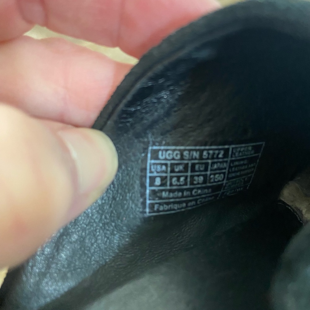UGG Black Suede Clogs with Wooden Heel - Picture 8 of 9